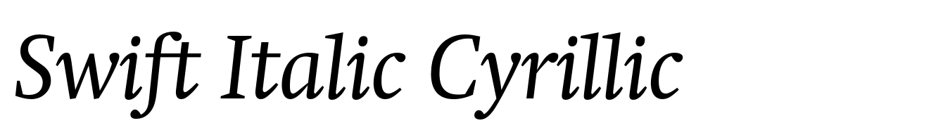 Swift Italic Cyrillic